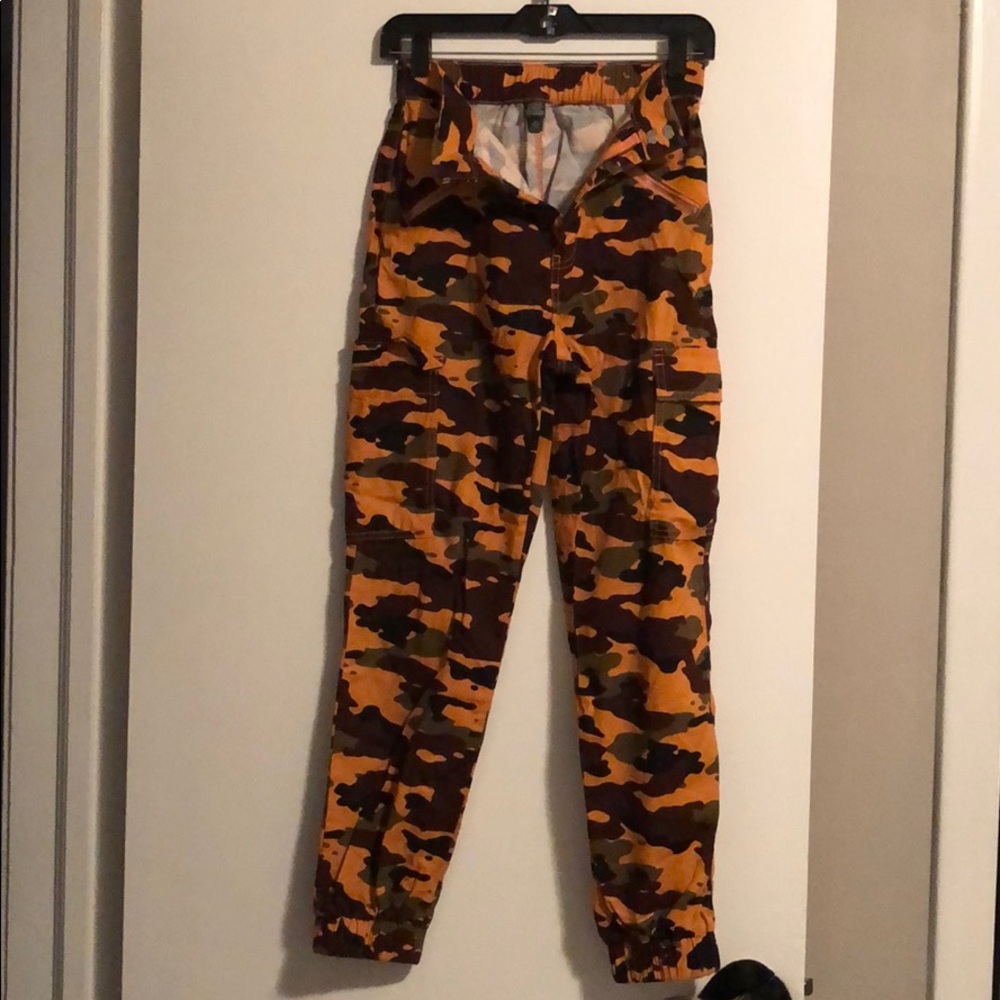 Orange Army fatigue Joggers